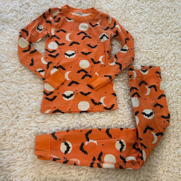 Hanna Andersson KIDS ORANGE BATS HALLOWEEN PJ PAJAMAS SET 6 7 120 CM - Picture 1 of 7